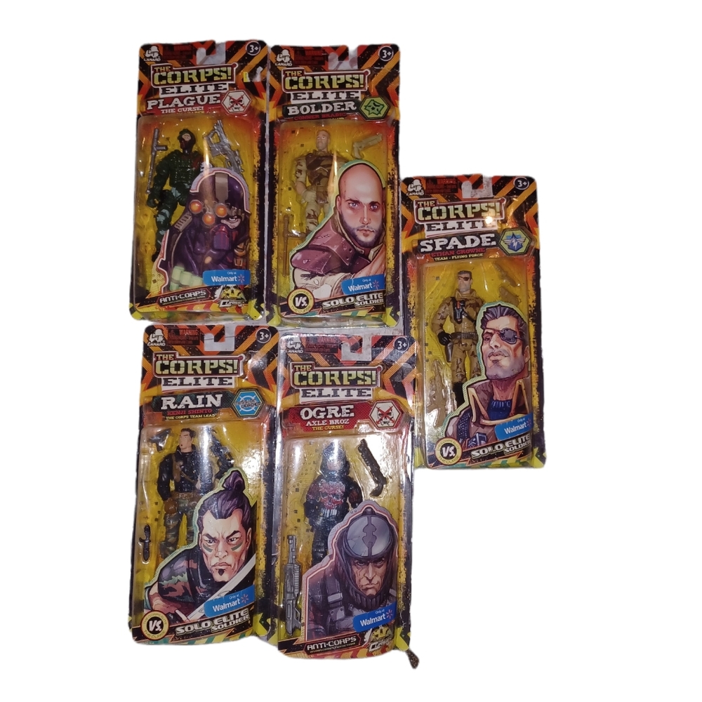 Lot of 5 Lanard THE CORPS! ELITE Plague, Bolder, Rain, Ogre & Spade ALL NEW